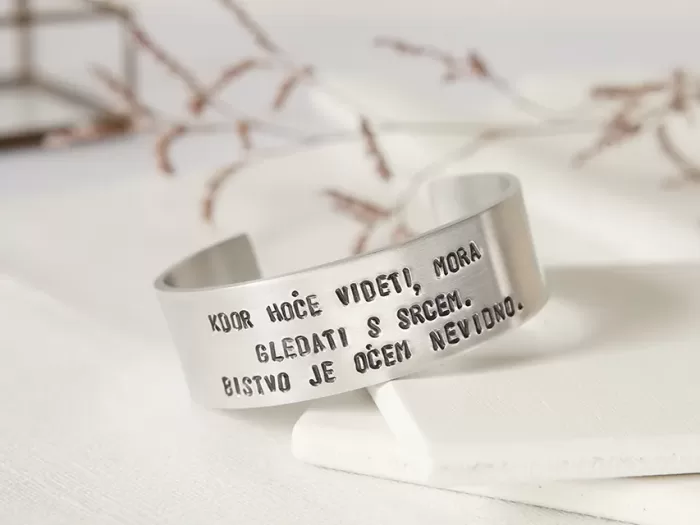 Zapestnica s citatom malega princa širine 2 cm