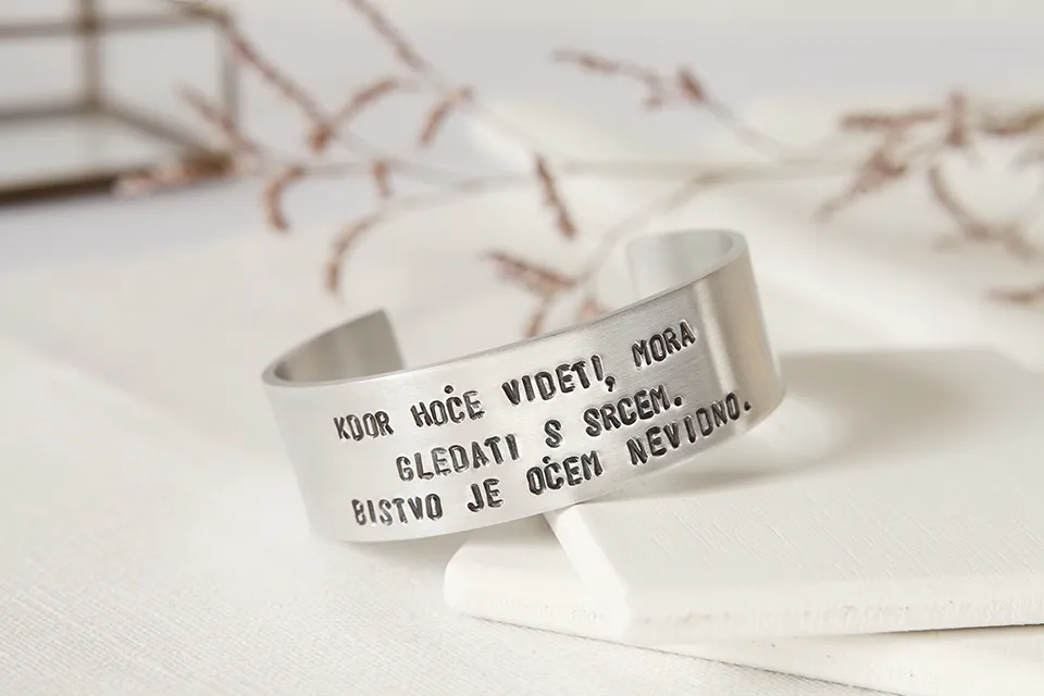 Zapestnica s citatom malega princa širine 2 cm